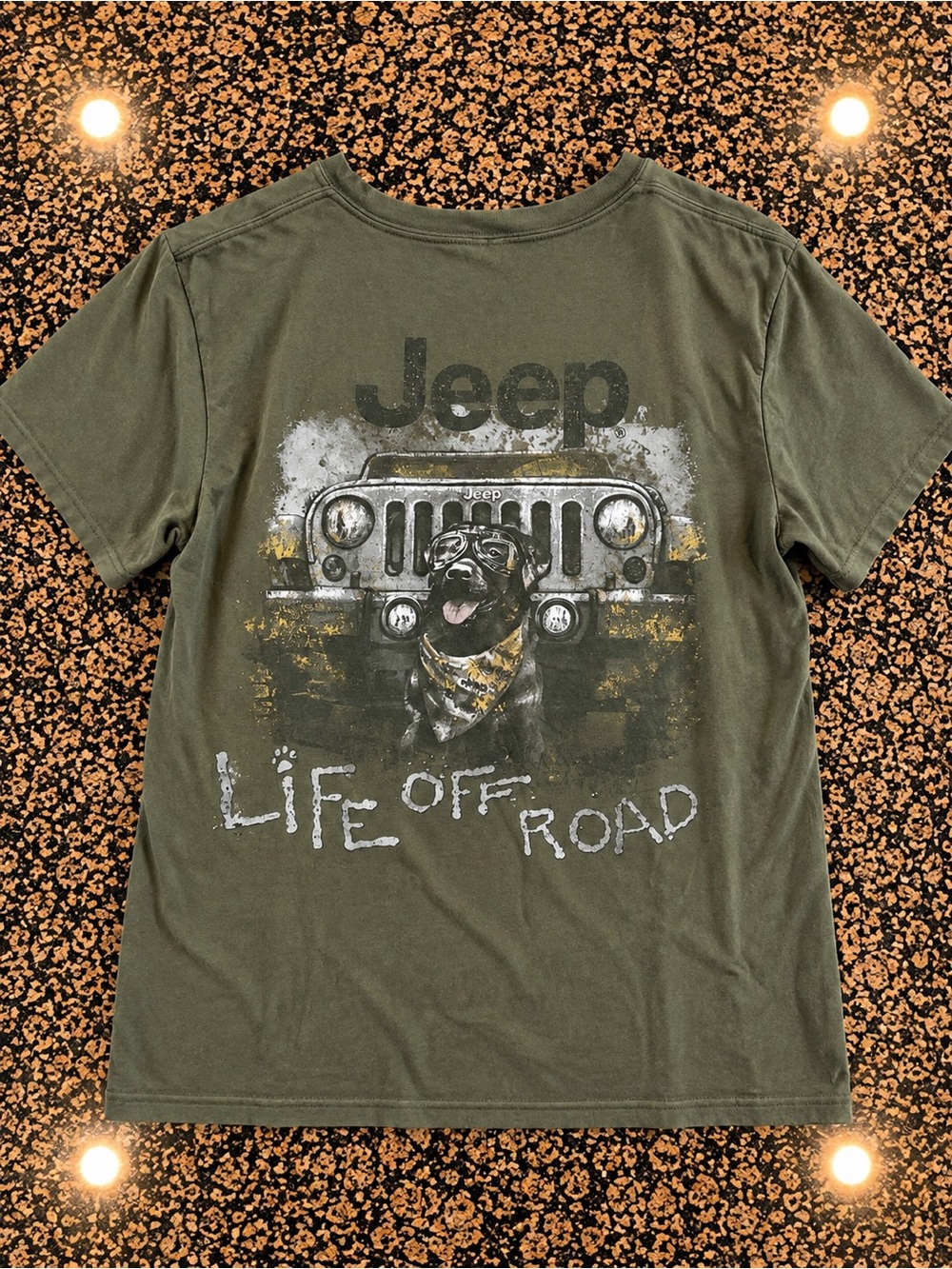 Jeep Olive Green Short-Sleeve 'Life Off Road' Graphic Tee